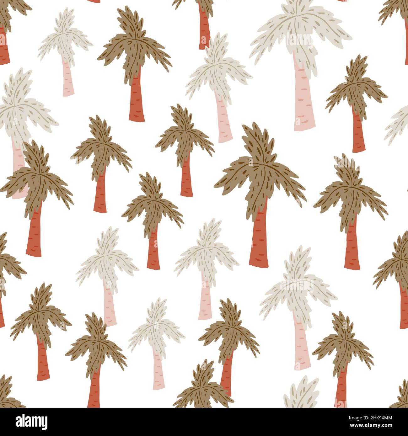 Motif palmier sans couture.Arrière-plan tropical .Texture répétée dans le style de la caniche pour le tissu, le papier d'emballage, le papier peint, le tissu.Illustration vectorielle. Illustration de Vecteur