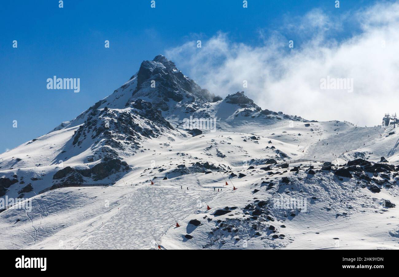 Piste de ski dans la station d'Ischgl Autriche, Europe Banque D'Images
