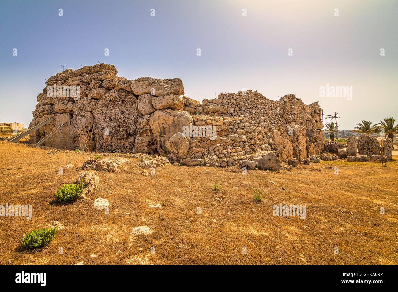 Les temples de Ggantija sur l'île de Gozo près de Malte dans la mer Méditerranée, en Europe. Banque D'Images