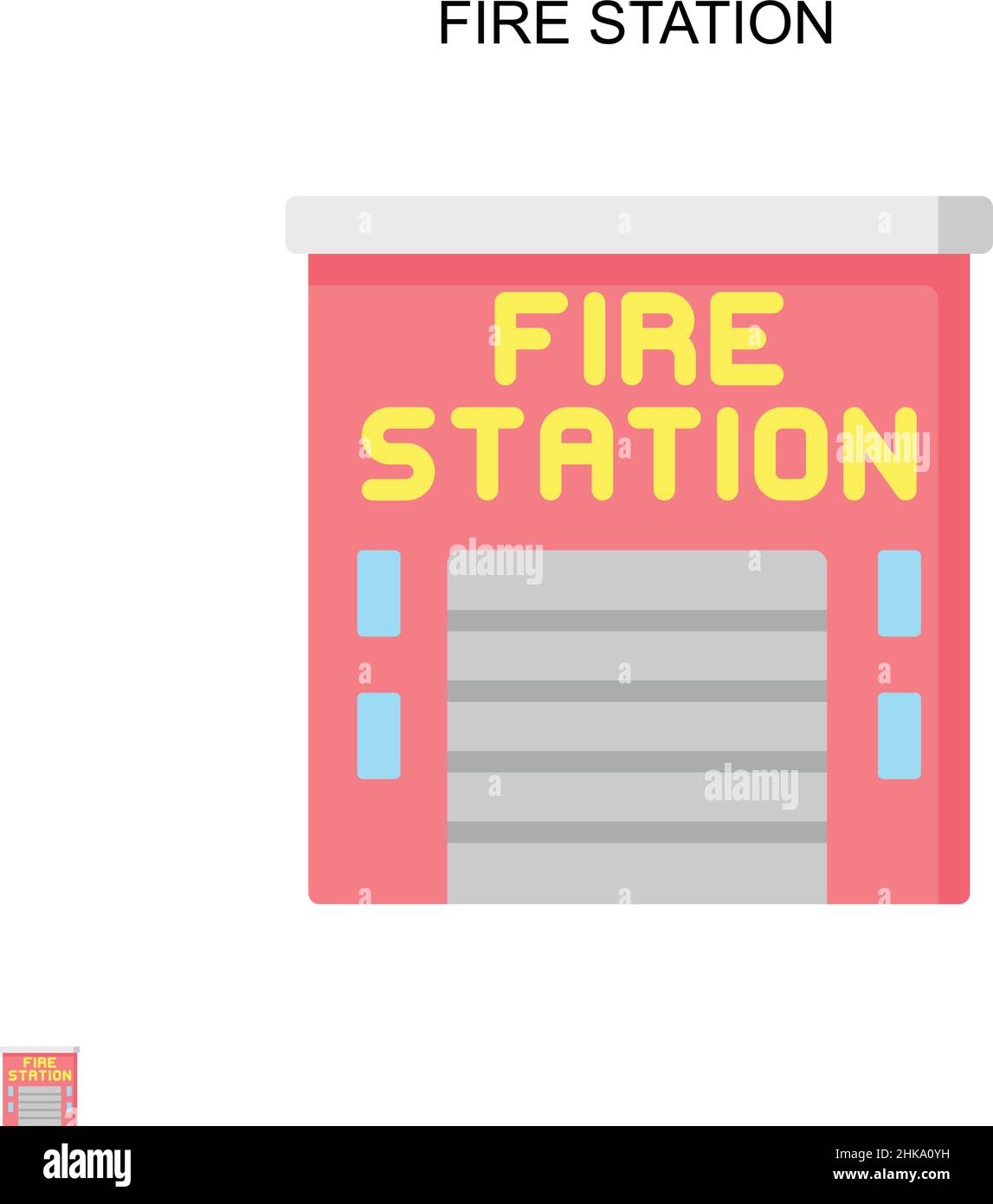 Icône de vecteur simple de la station incendie.Modèle de conception de symbole d'illustration pour élément d'interface utilisateur Web mobile. Illustration de Vecteur