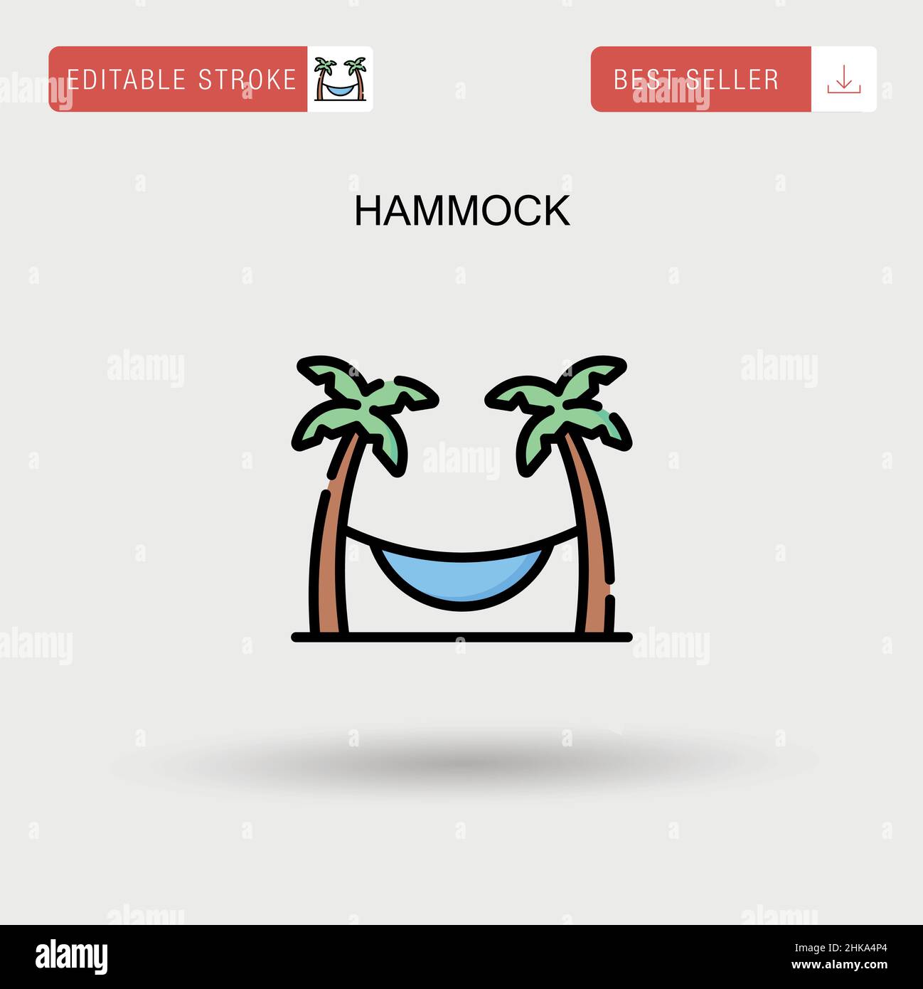 Icône de vecteur simple hamac. Illustration de Vecteur