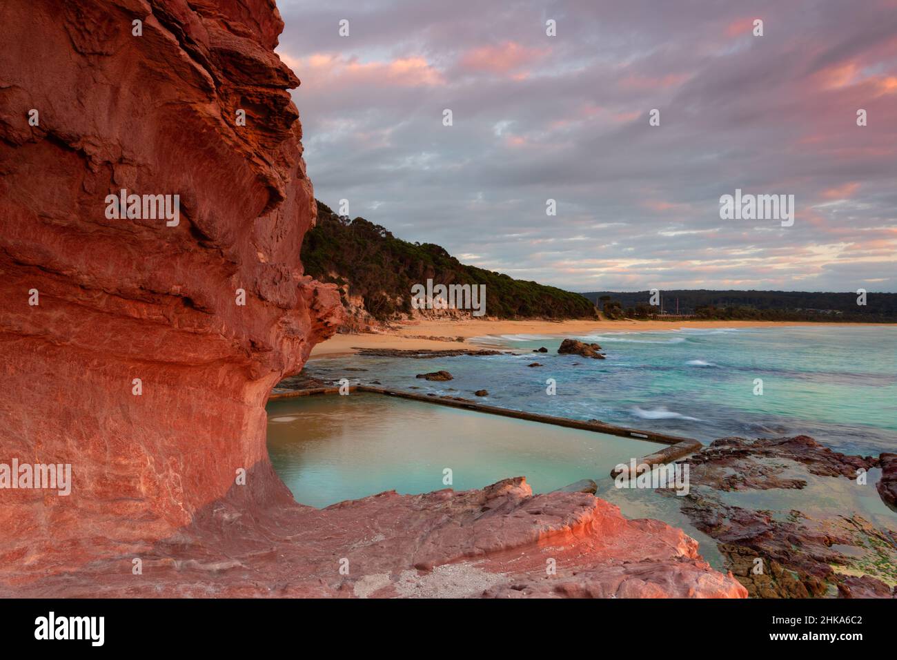 Alings Beach Rock Pool en Nouvelle-Galles du Sud, Australie Banque D'Images