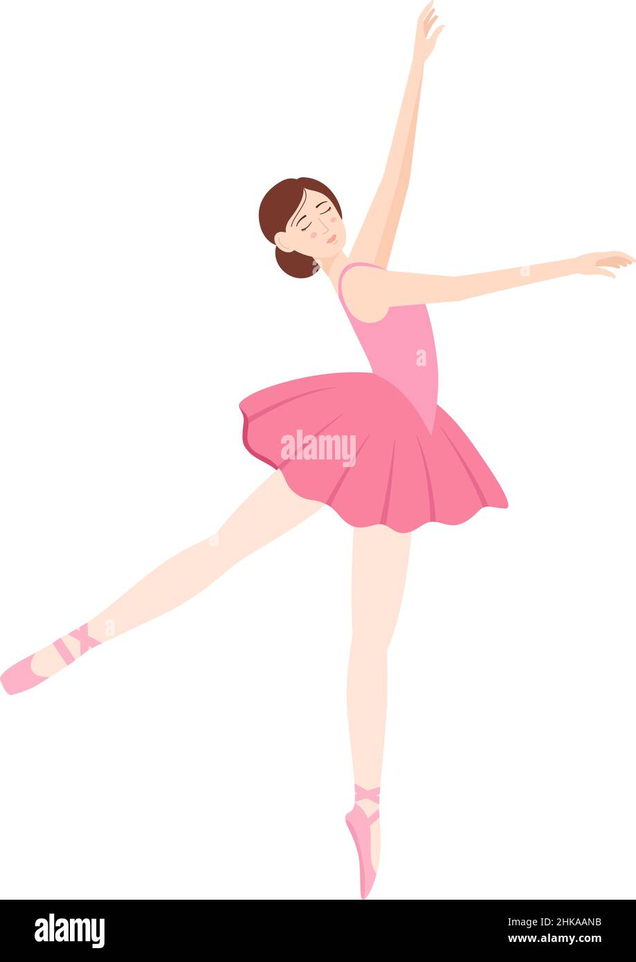 Danse de ruban de ballerine de ballet, personnage de danseur de théâtre  classique belle femme sur fond isolé vecteur d'illustration de dessin animé  4595498 Art vectoriel chez Vecteezy