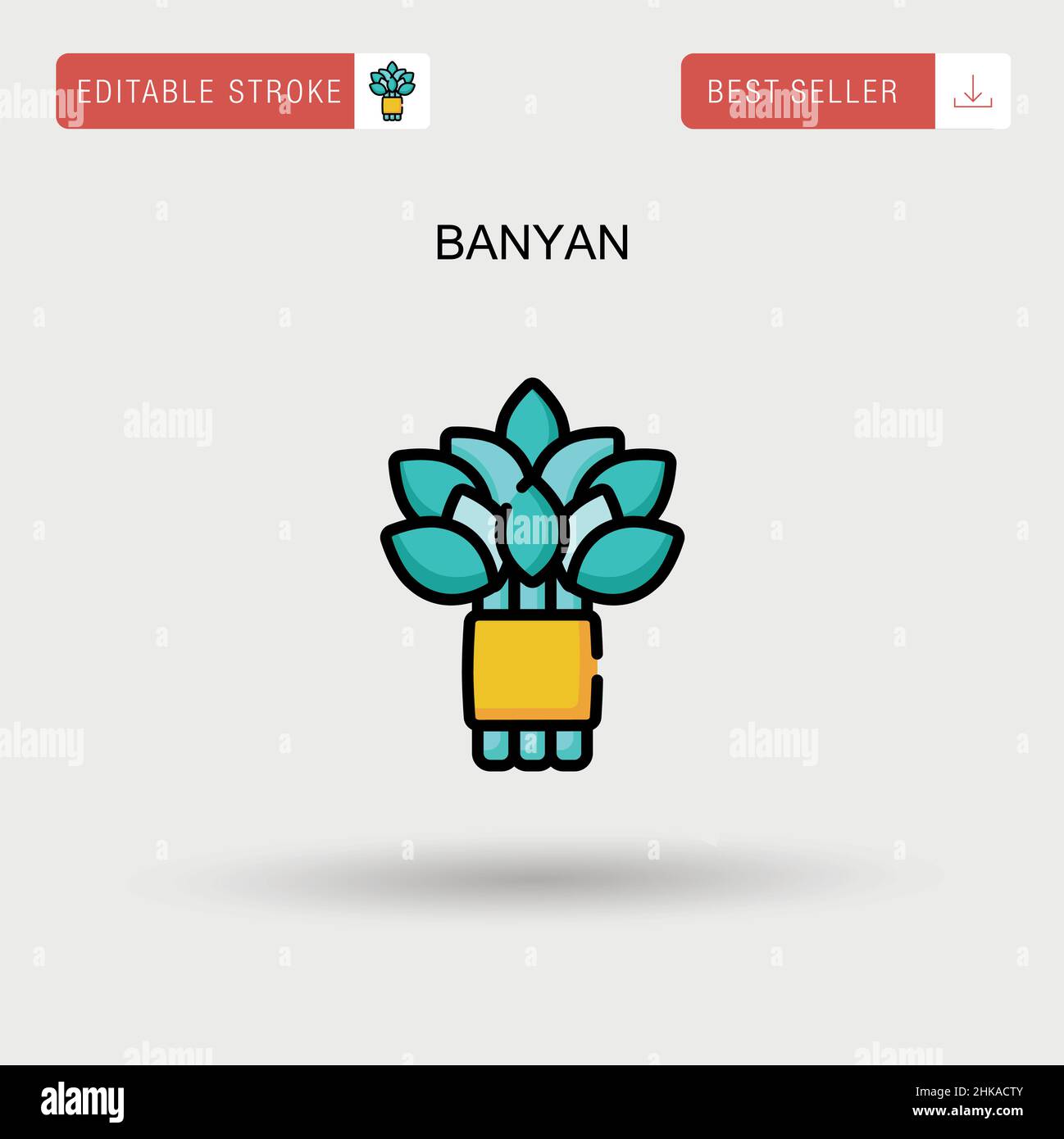 Icône Banyan simple Vector. Illustration de Vecteur