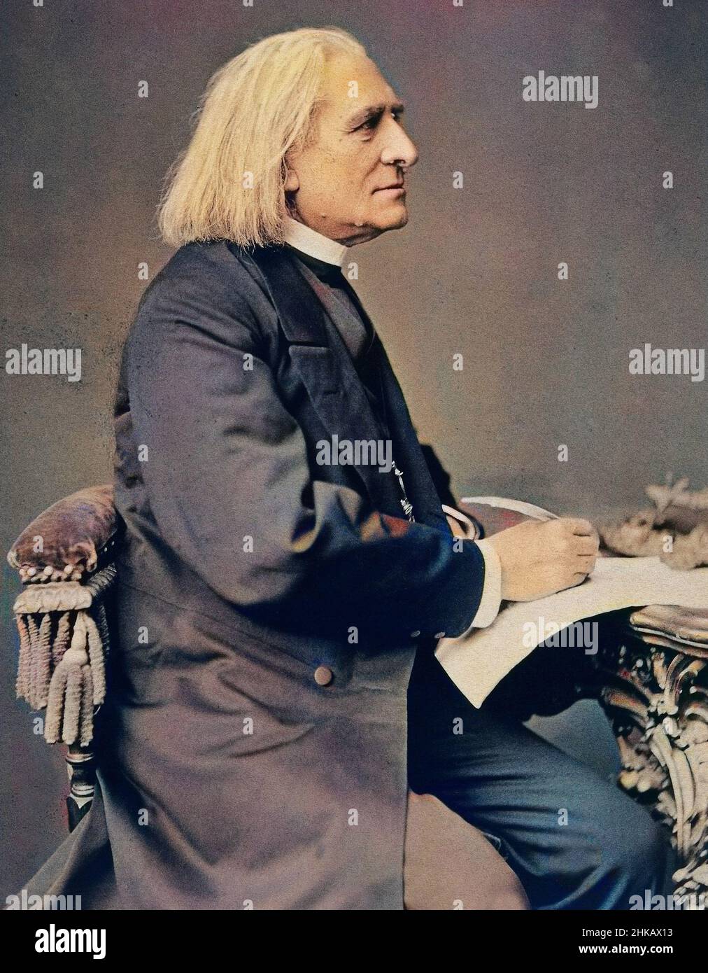 Franz Liszt, compositeur, pianiste et chef d'orchestre hongrois Banque D'Images