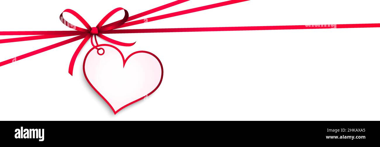 Illustration vectorielle EPS 10 de l'arceau en ruban rouge et bracelet cadeau en forme de coeur pour la saint-valentin amour salutations isolées sur le dos blanc Illustration de Vecteur