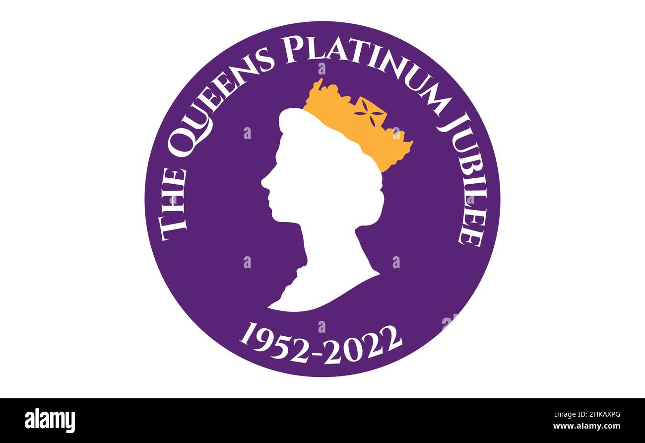 Le fond de la célébration du Jubilé de platine de la Reine avec le profil latéral de la reine Elizabeth Illustration de Vecteur