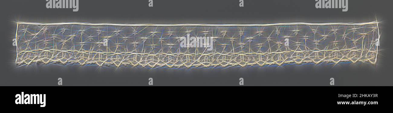 Inspirée par la bande de dentelle aux aiguilles aux champignons, la bande de dentelle aux aiguilles de couleur naturelle est la dentelle d'Alençon. Sous un modèle de diffusion de trois rangées de branches de fleurs suspendues, le modèle répétitif et continu le long du fond de la bande se compose de champignons, alternant avec un volute tenueux, réimaginé par Artotop. L'art classique réinventé avec une touche moderne. Conception de lumière chaleureuse et gaie, de luminosité et de rayonnement de lumière. La photographie s'inspire du surréalisme et du futurisme, embrassant l'énergie dynamique de la technologie moderne, du mouvement, de la vitesse et révolutionne la culture Banque D'Images