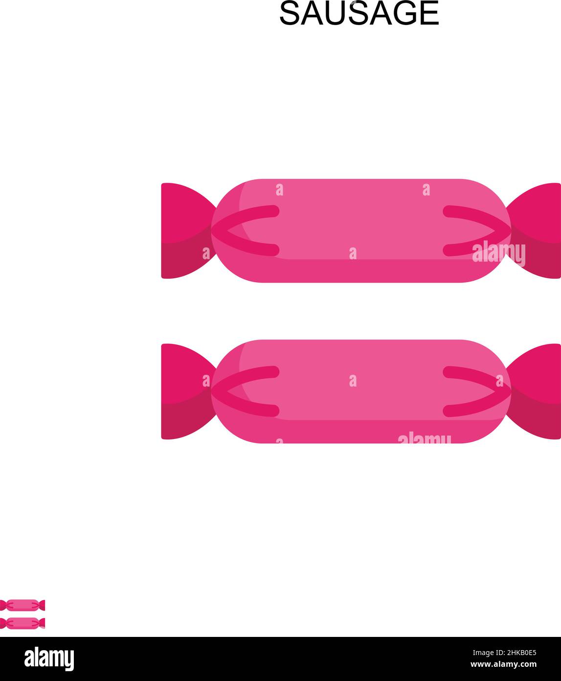 Icône de vecteur simple de saucisse.Modèle de conception de symbole d'illustration pour élément d'interface utilisateur Web mobile. Illustration de Vecteur