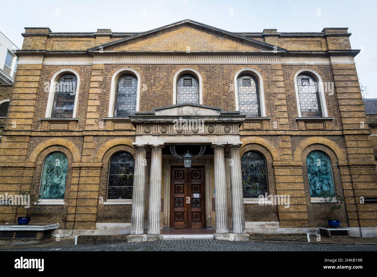 Wesley's Chapel, une église méthodiste ouverte en 1778.Le site comprend maintenant le Musée du méthodisme et la maison de John Wesley, Londres, Angleterre, Royaume-Uni Banque D'Images