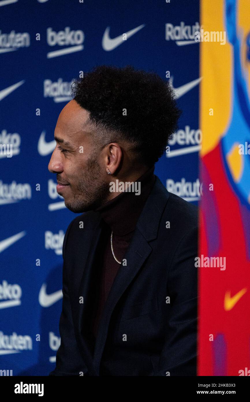 Barcelone, Espagne, 3, février 2022.Présentation officielle de Pierre-Emerick Aubameyang en tant que nouveau joueur du FC Barcelone.Crédit : Joan Gosa/Alay Live News Banque D'Images