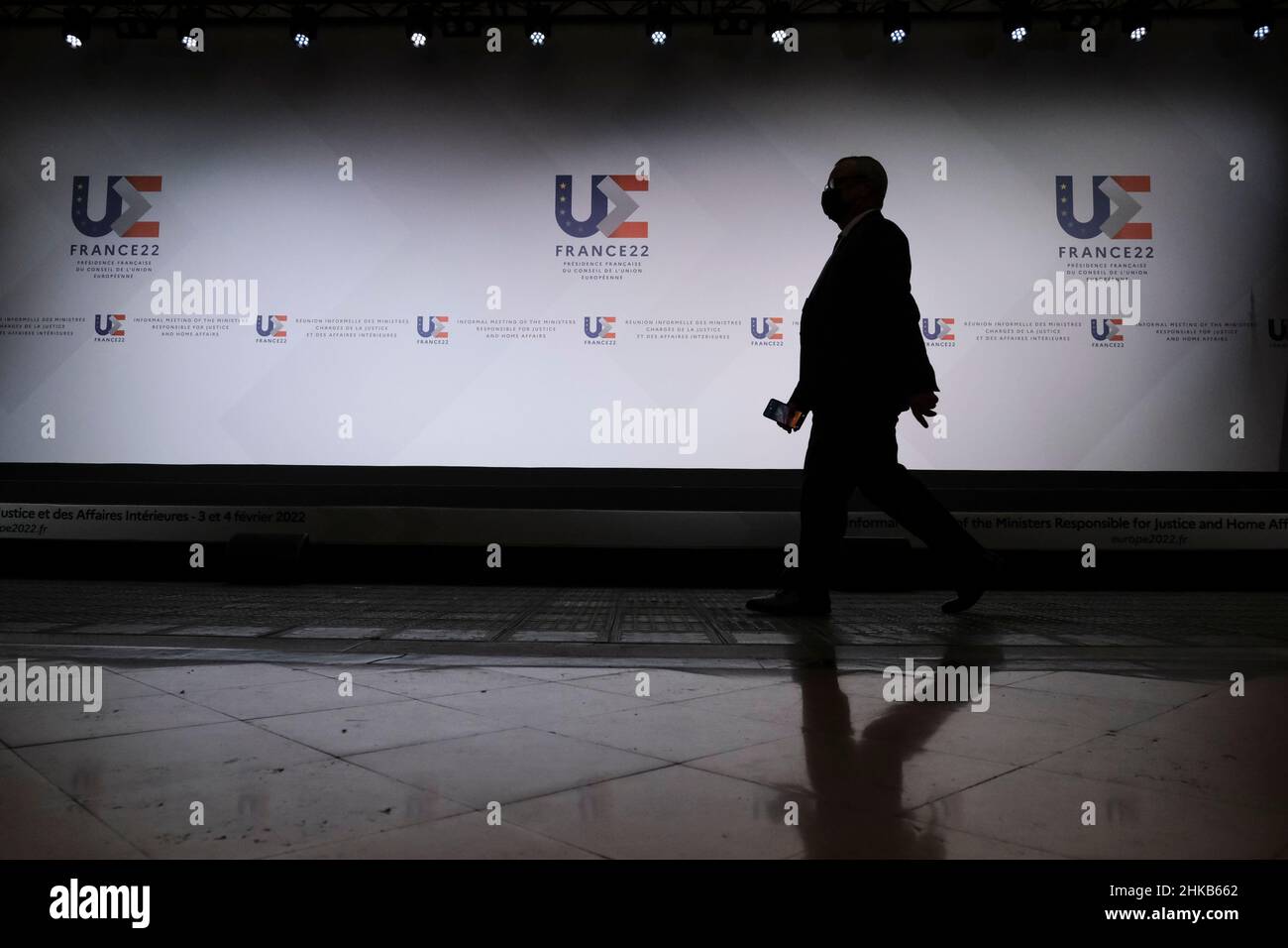 Un tableau familial dans le cadre d'une réunion informelle des ministres européens responsables des affaires intérieures, à Lille, en France.03rd févr. 2022.Crédit: ALEXANDROS MICHAILIDIS/Alamy Live News Banque D'Images