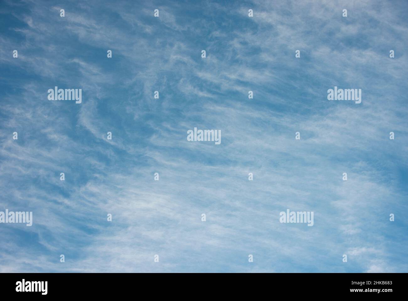 nuages contre un ciel bleu, nuages cirrus. Banque D'Images