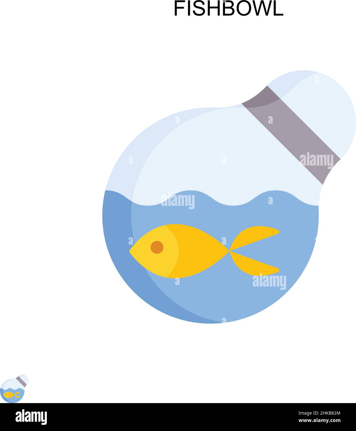 Icône de vecteur simple Fishbowl.Modèle de conception de symbole d'illustration pour élément d'interface utilisateur Web mobile. Illustration de Vecteur