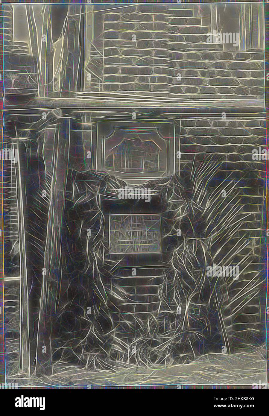 Inspirée par la plaque de la pose de la pierre de fondation de la villa à Simpangampat, la plaque de la pose de la pierre de fondation et le dessin de conception de la grande villa à Simpangampat dans le nord de Sumatra. La photo a probablement été prise à l'occasion du dévoilement festif de la plaque de, repensée par Artotop. L'art classique réinventé avec une touche moderne. Conception de lumière chaleureuse et gaie, de luminosité et de rayonnement de lumière. La photographie s'inspire du surréalisme et du futurisme, embrassant l'énergie dynamique de la technologie moderne, du mouvement, de la vitesse et révolutionne la culture Banque D'Images