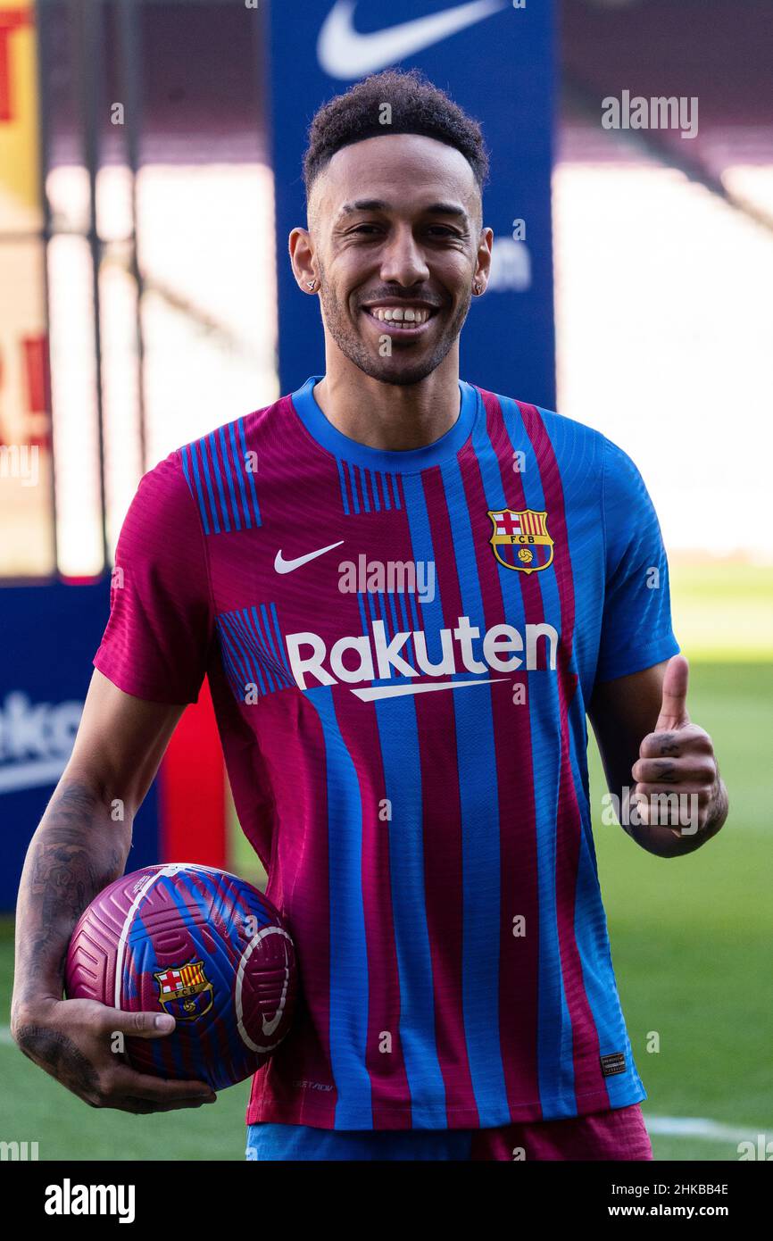 Barcelone, Espagne, 3, février 2022.Présentation officielle de Pierre-Emerick Aubameyang en tant que nouveau joueur du FC Barcelone.Crédit : Joan Gosa/Alay Live News Banque D'Images