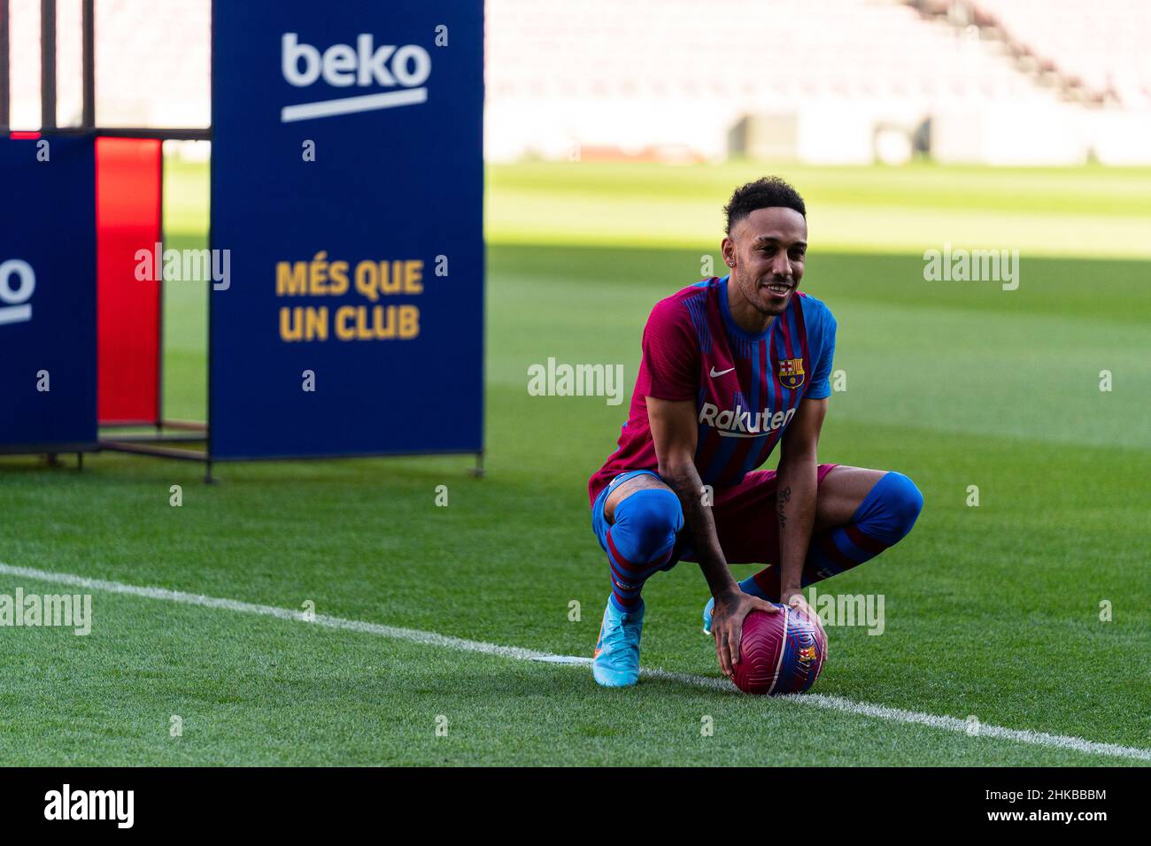 Barcelone, Espagne, 3, février 2022.Présentation officielle de Pierre-Emerick Aubameyang en tant que nouveau joueur du FC Barcelone.Crédit : Joan Gosa/Alay Live News Banque D'Images