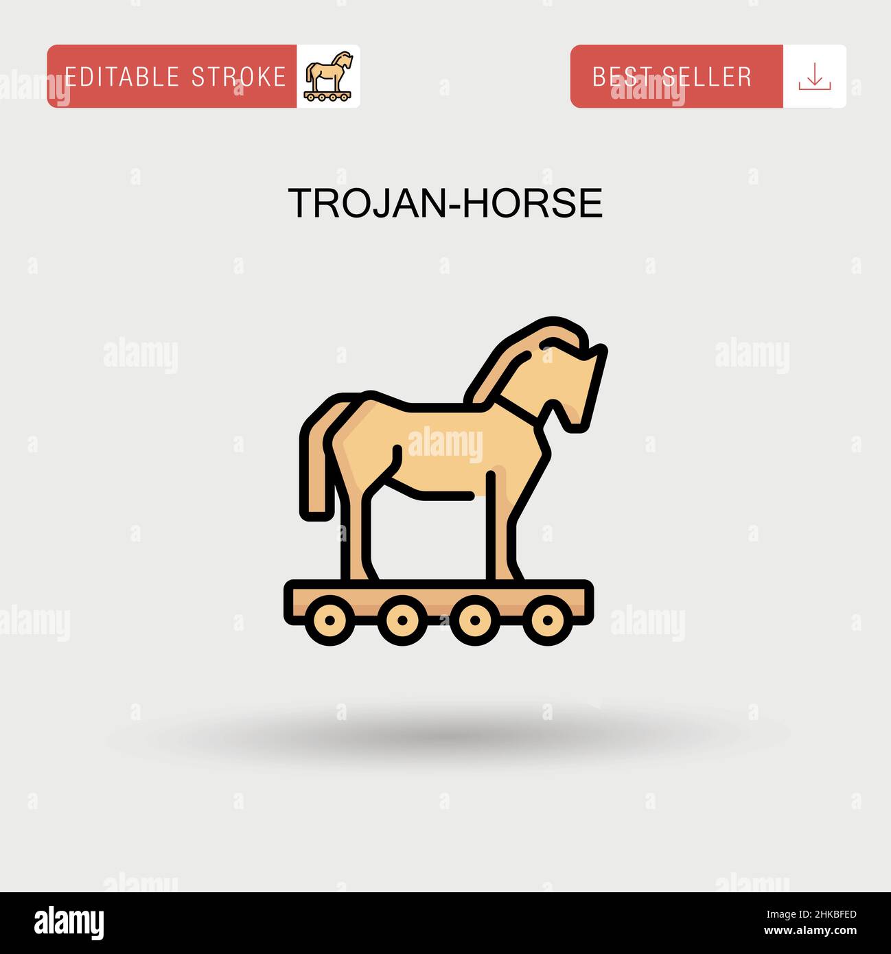 Icône de vecteur simple cheval de Troie. Illustration de Vecteur