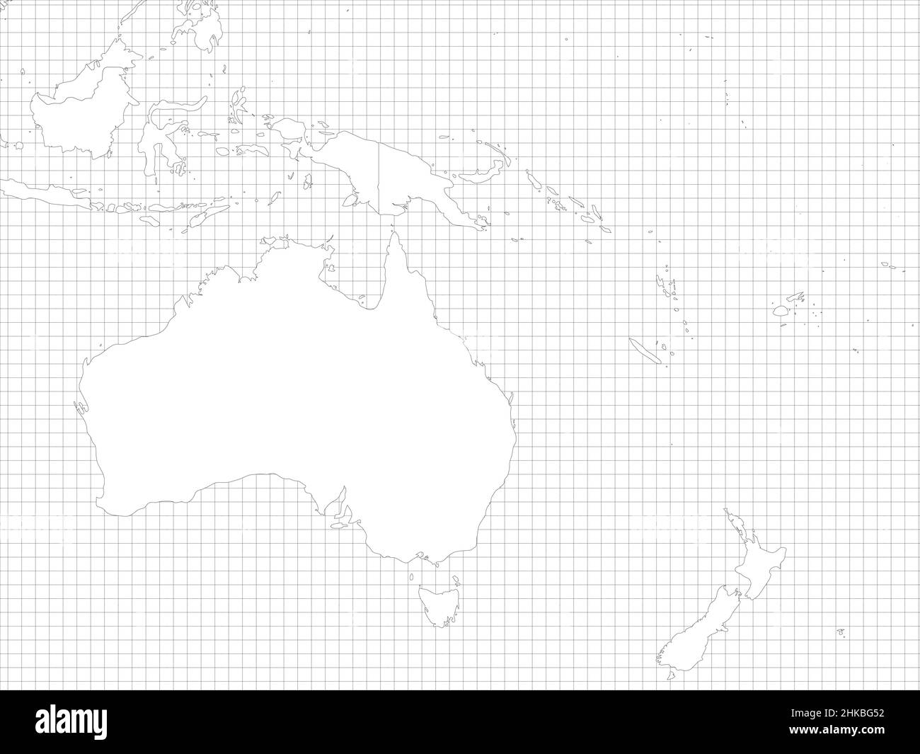 Australie et Océanie carte vierge de contour simple Image Vectorielle Stock  - Alamy