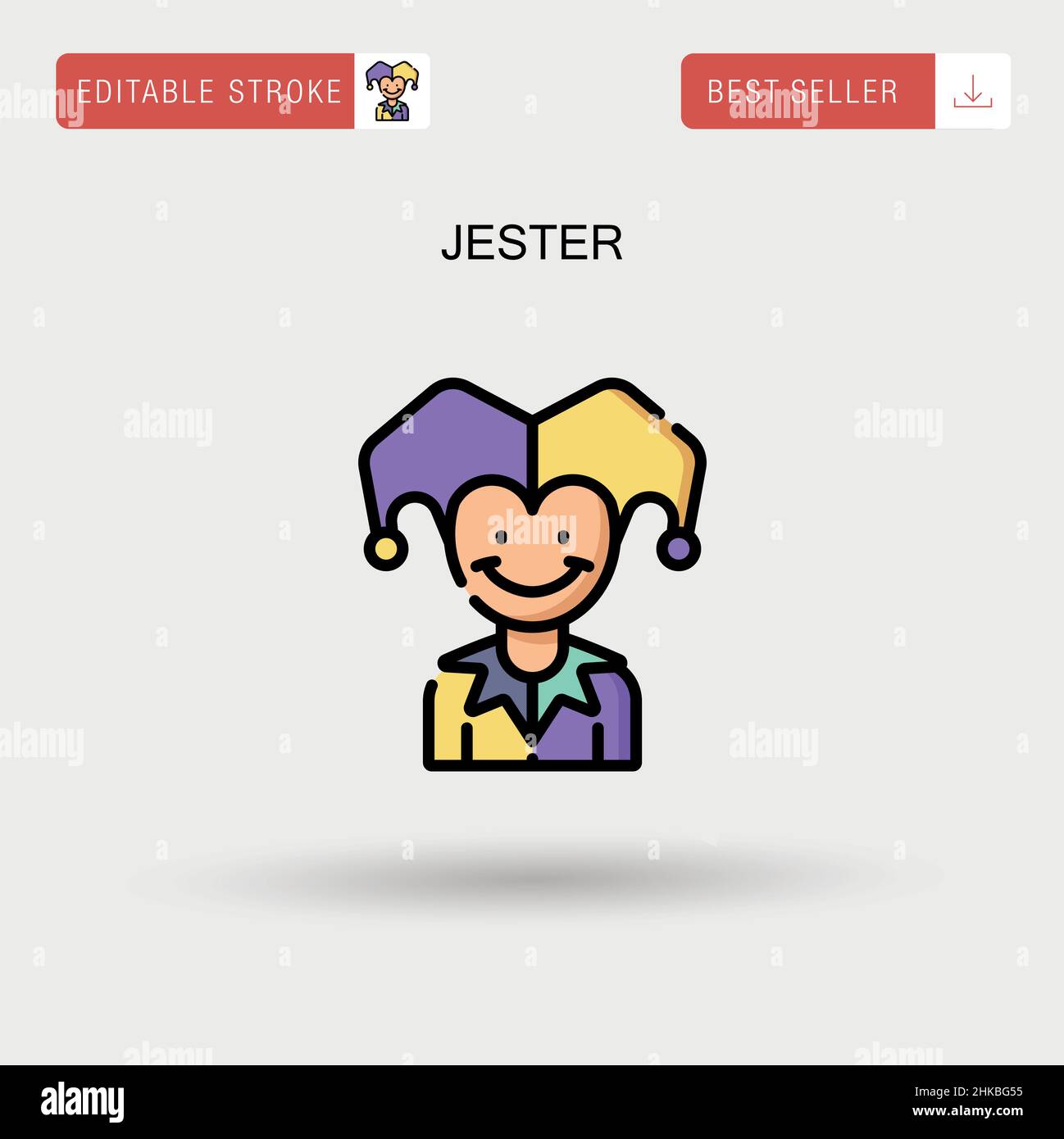 Icône de vecteur simple Jester. Illustration de Vecteur