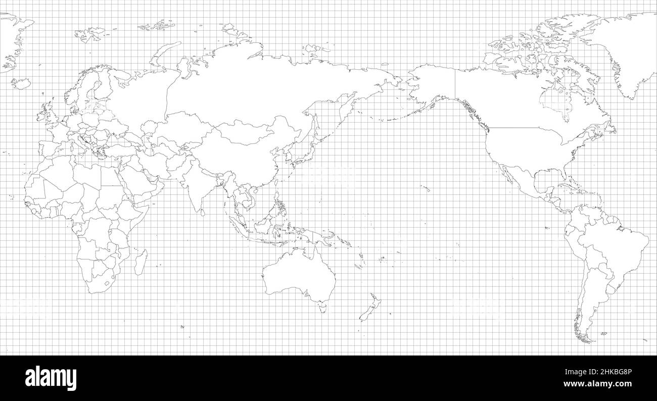 Carte vierge avec contour mondial simple Illustration de Vecteur