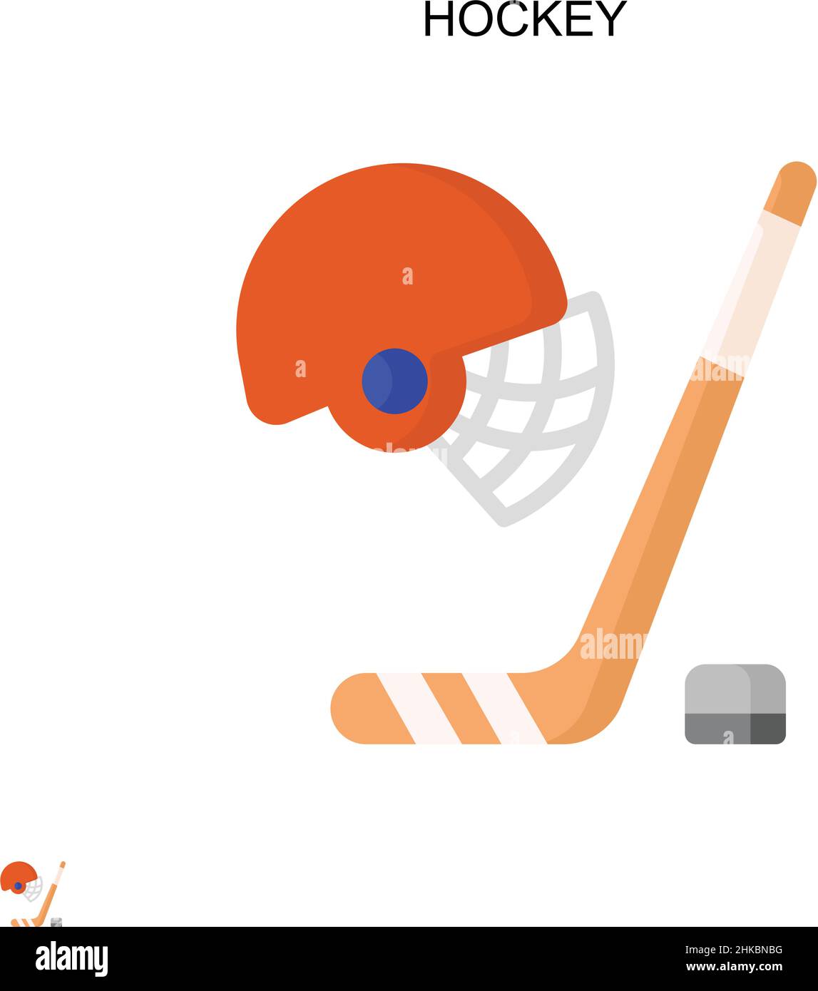 Icône de vecteur simple de hockey.Modèle de conception de symbole d'illustration pour élément d'interface utilisateur Web mobile. Illustration de Vecteur