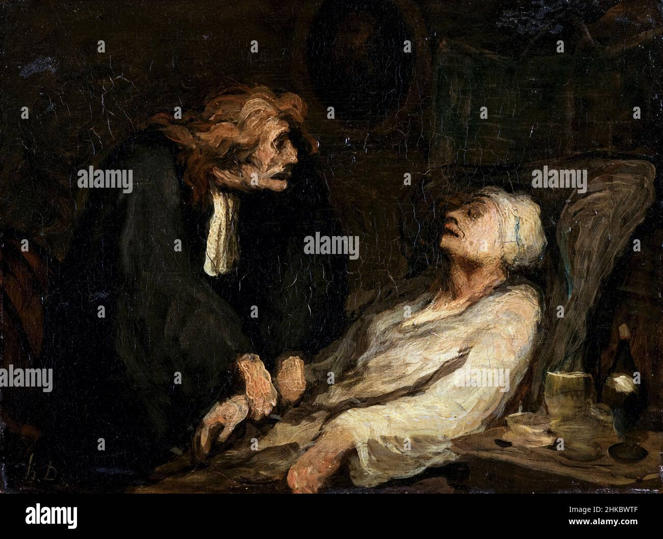 L'hypocondriac, peinture d'Honoré Daumier, 1860-1863 Banque D'Images