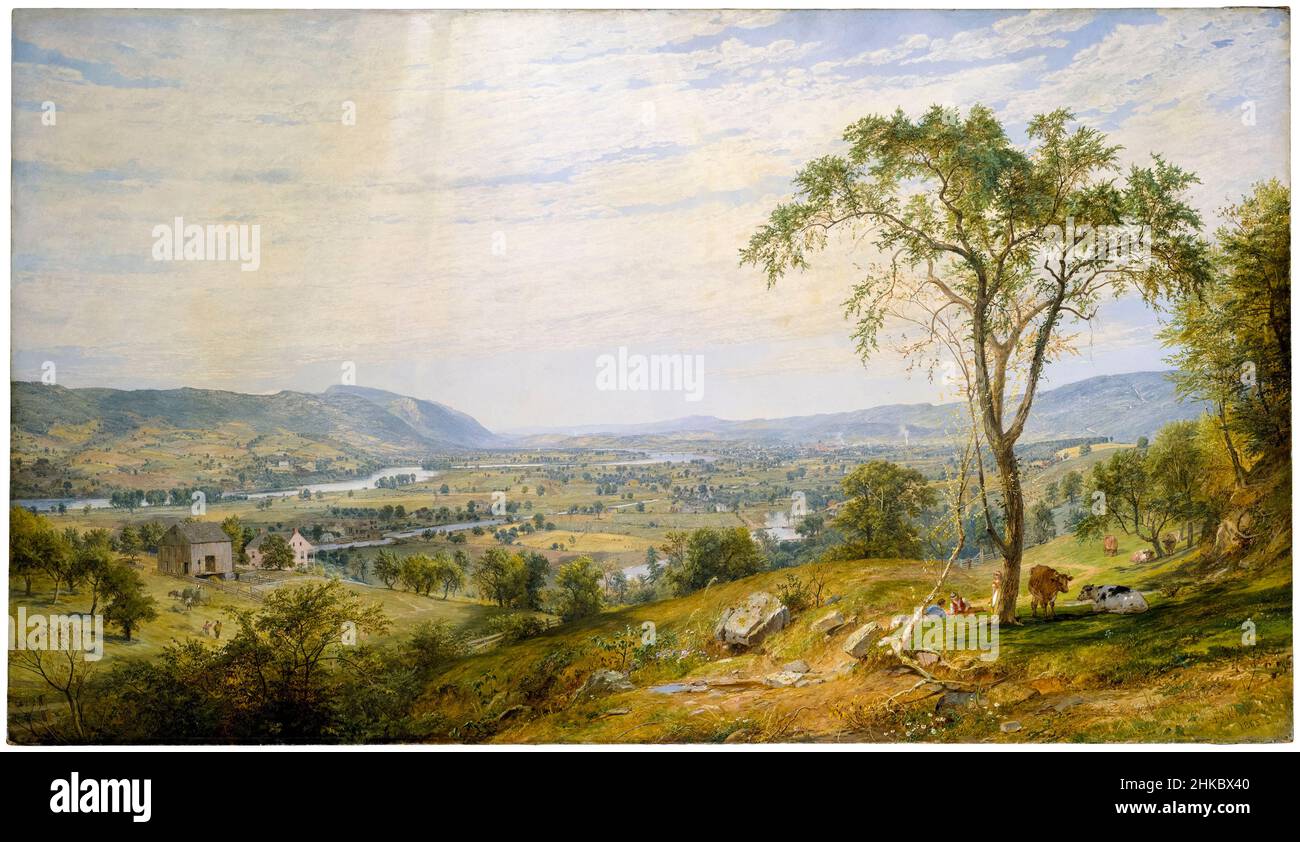 La vallée du Wyoming, peinture paysagère de Jasper Francis Cropsey, 1865 Banque D'Images