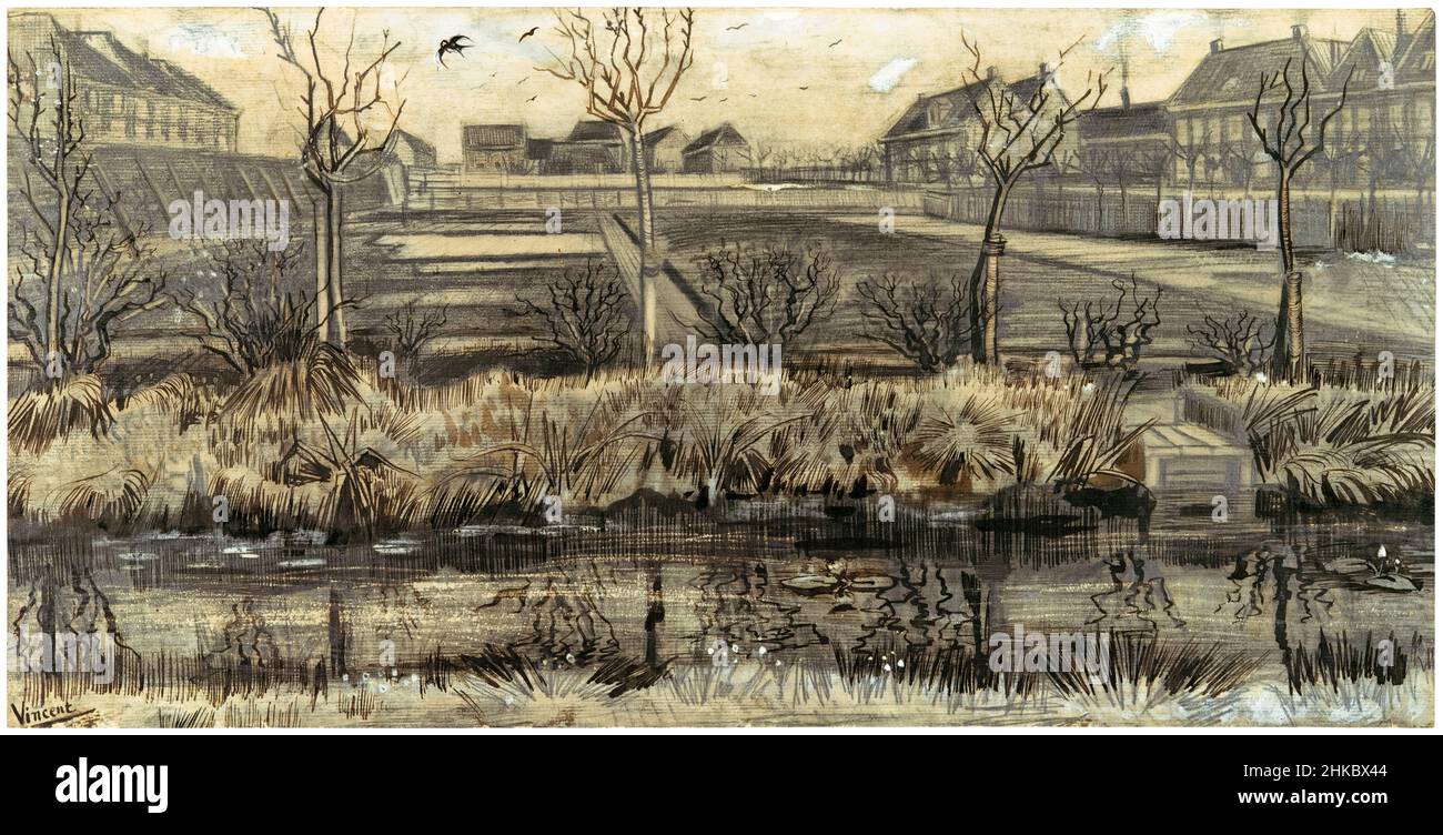 Pépinière sur Schenkweg, dessin de Vincent van Gogh, 1882 Banque D'Images