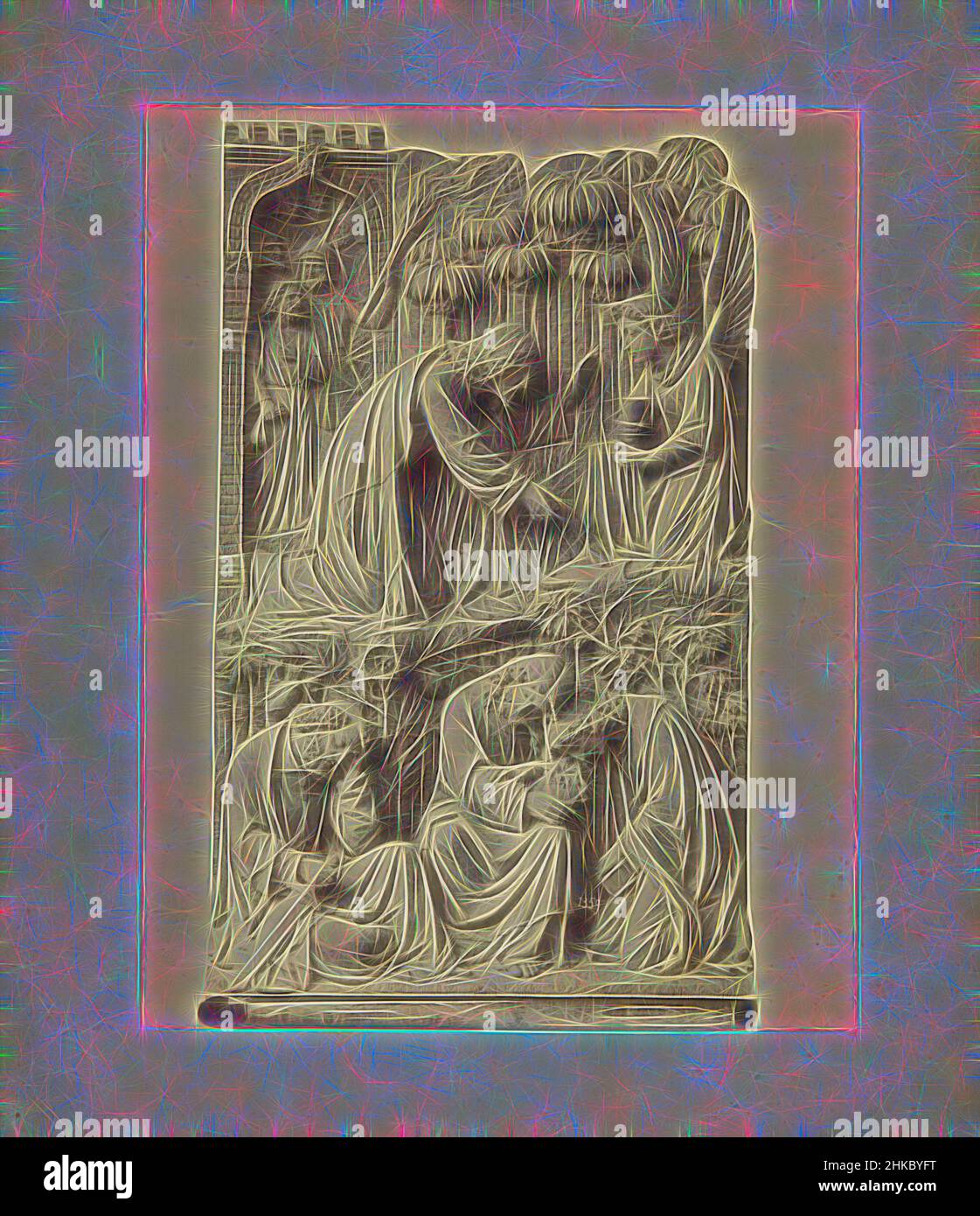 Inspiré par le relief avec le Christ à Gethsemane, Europe, c. 1879 - c. 1900, imprimé albumine, hauteur 269 mm × largeur 210 mm, repensé par Artotop. L'art classique réinventé avec une touche moderne. Conception de lumière chaleureuse et gaie, de luminosité et de rayonnement de lumière. La photographie s'inspire du surréalisme et du futurisme, embrassant l'énergie dynamique de la technologie moderne, du mouvement, de la vitesse et révolutionne la culture Banque D'Images