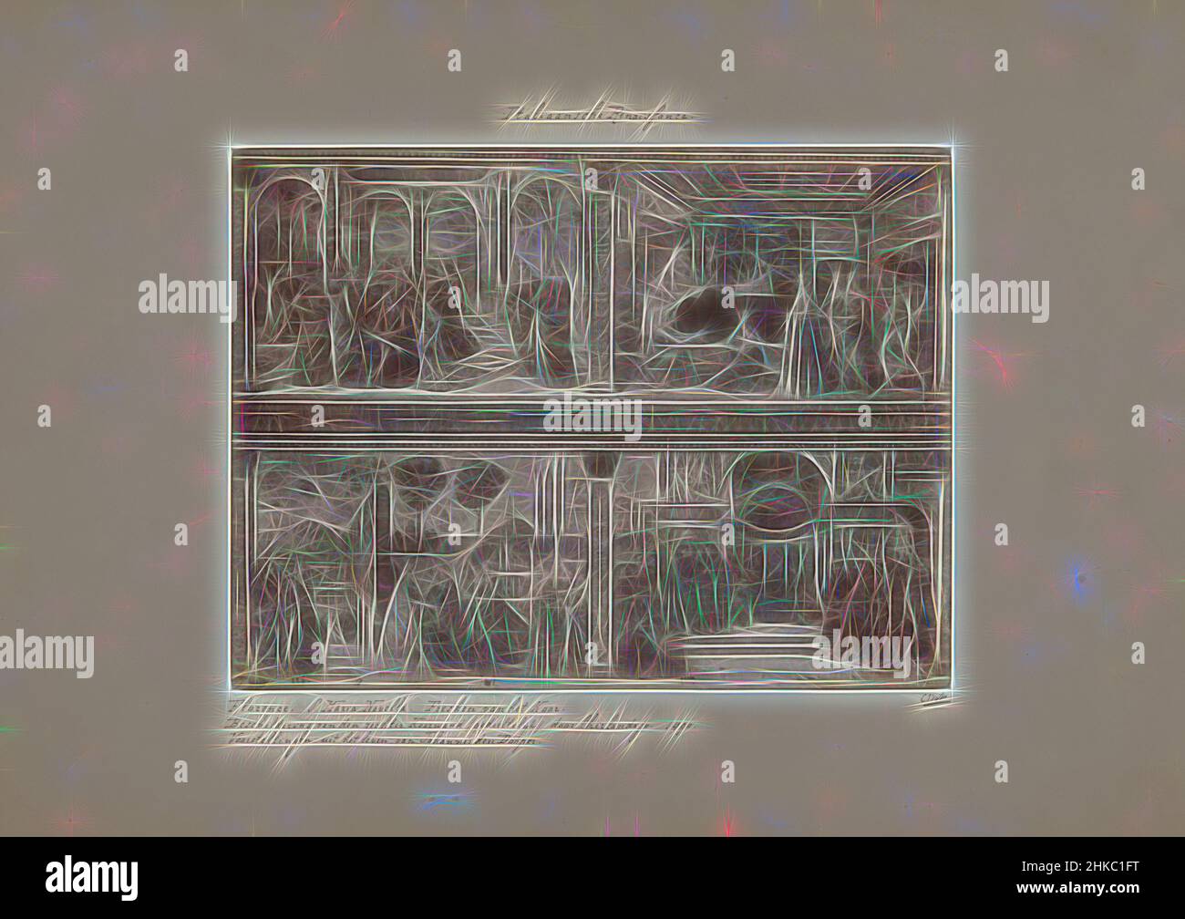 S'inspire de la reproduction photographique d'une fresque de la Santa Maria Novella à Florence par Domenico Ghirlandaio et d'autres, représentant des passages de la vie de Jean-Baptiste, Florence. S. Maria Novella. Fresques du chœur., Domenico Ghirlandaio, Santa Maria Novella, c. 1875 - c. 1900, albumine, réimaginé par Artotop. L'art classique réinventé avec une touche moderne. Conception de lumière chaleureuse et gaie, de luminosité et de rayonnement de lumière. La photographie s'inspire du surréalisme et du futurisme, embrassant l'énergie dynamique de la technologie moderne, du mouvement, de la vitesse et révolutionne la culture Banque D'Images