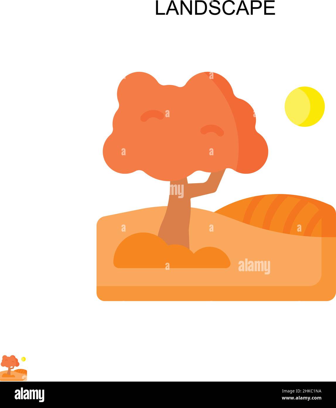 Icône de vecteur simple paysage.Modèle de conception de symbole d'illustration pour élément d'interface utilisateur Web mobile. Illustration de Vecteur