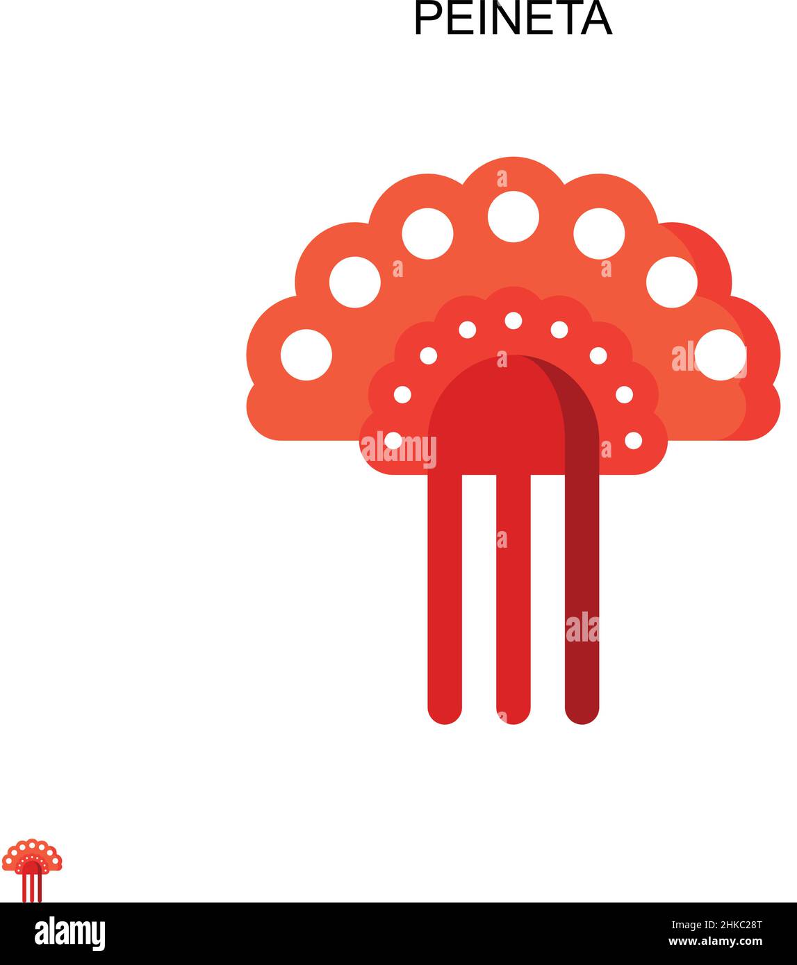 Icône de vecteur simple Peineta.Modèle de conception de symbole d'illustration pour élément d'interface utilisateur Web mobile. Illustration de Vecteur