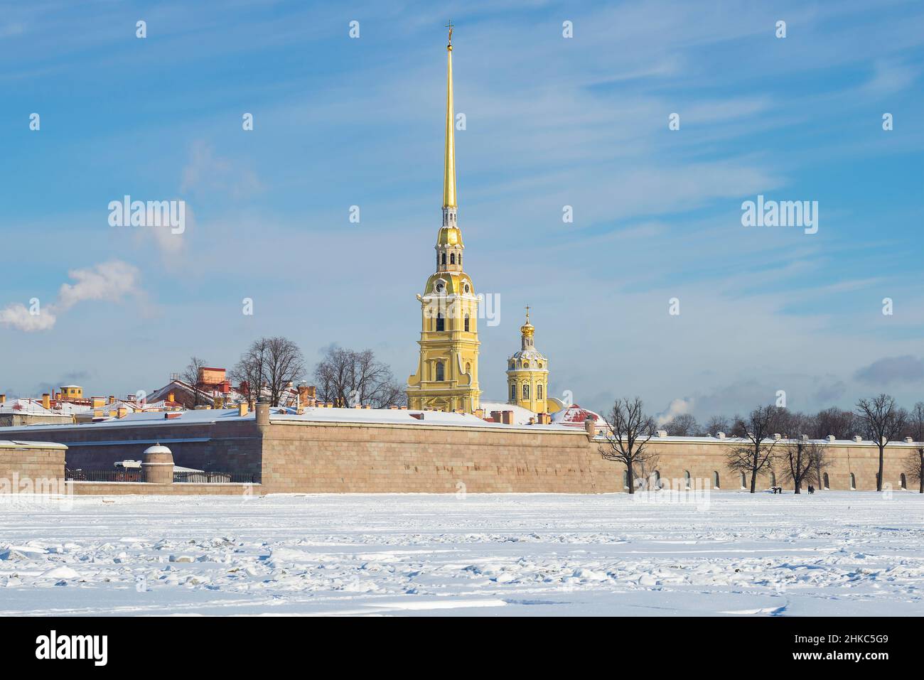 Forteresse Pierre et Paul le jour de février gelé.Saint-Pétersbourg, Russie Banque D'Images