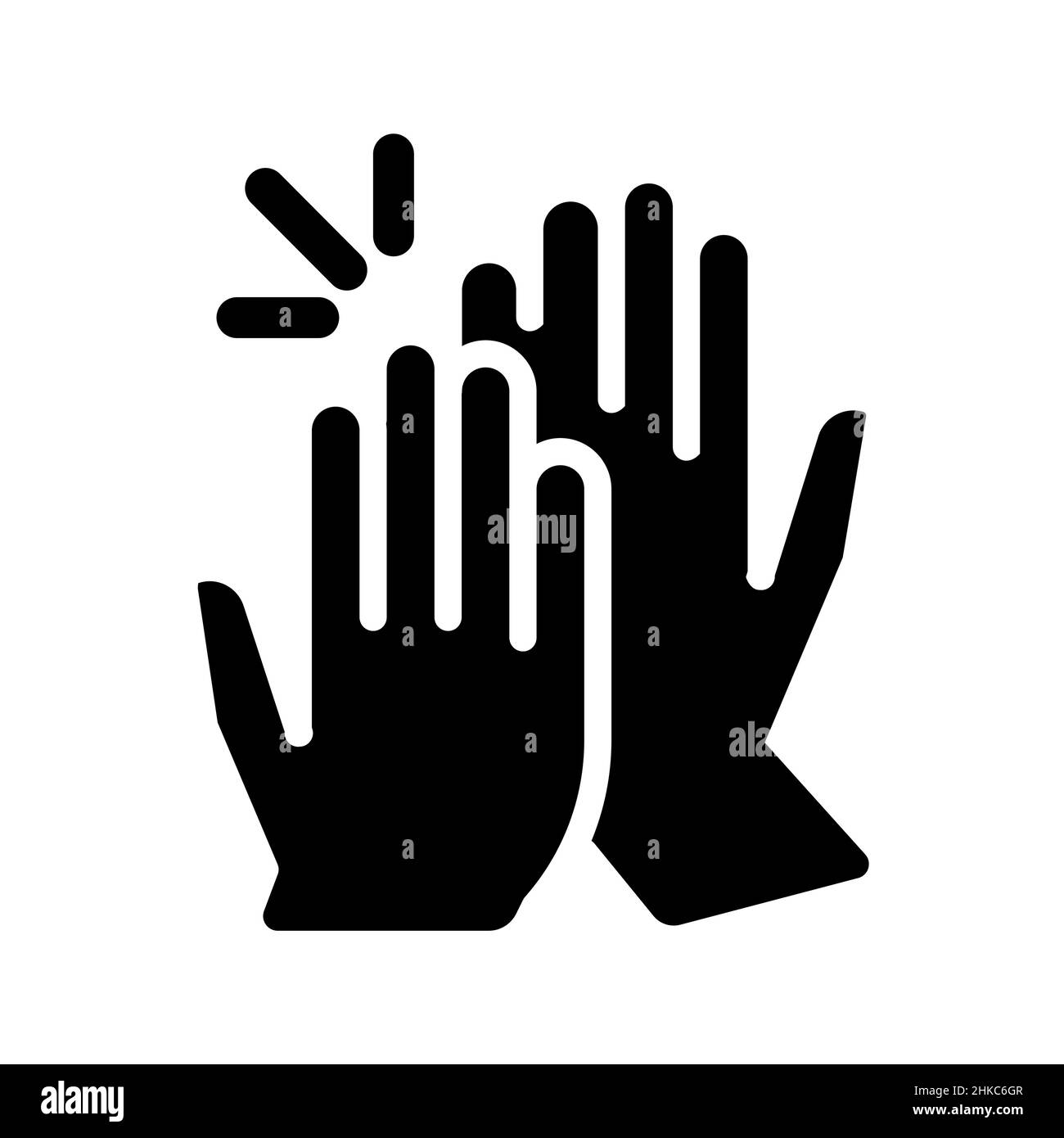 Icône High Five Black Glyph Illustration de Vecteur