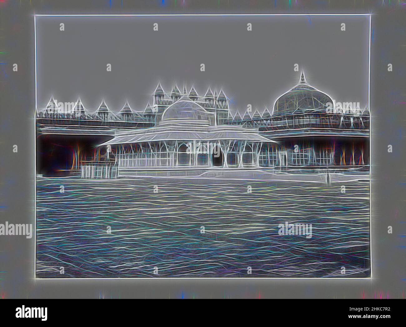 Inspiré par la mosquée avec la tombe d'un prêtre à Fatehpur Sikri, Fatehpur Sikri, c. 1895 - c. 1915, papier, hauteur 213 mm × largeur 269 mm hauteur 244 mm × largeur 329 mm, repensé par Artotop. L'art classique réinventé avec une touche moderne. Conception de lumière chaleureuse et gaie, de luminosité et de rayonnement de lumière. La photographie s'inspire du surréalisme et du futurisme, embrassant l'énergie dynamique de la technologie moderne, du mouvement, de la vitesse et révolutionne la culture Banque D'Images