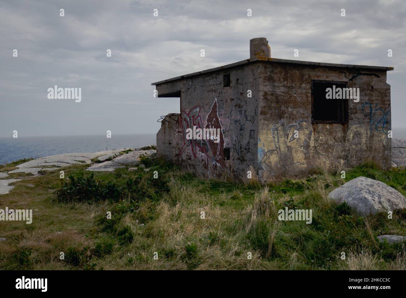 Ruines en ruines du bunker du belvédère datant de WW2 Banque D'Images