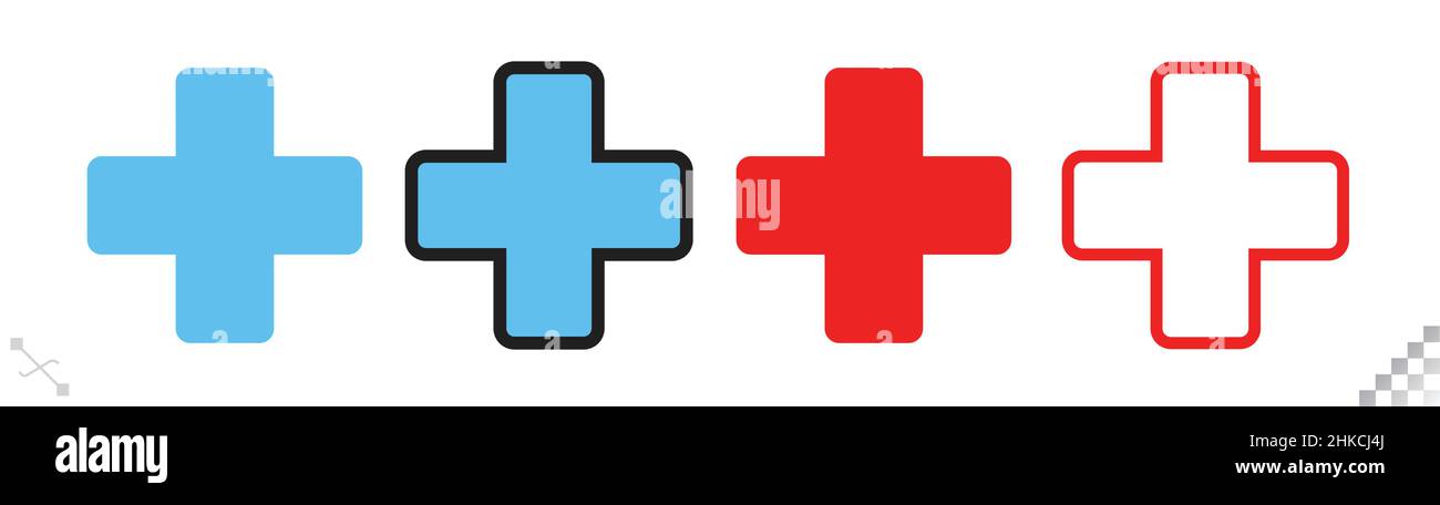 Vecteur d'icône plus.Ajouter une icône.Signe d'ajout.Icône Medical plus, Health plus Illustration de Vecteur