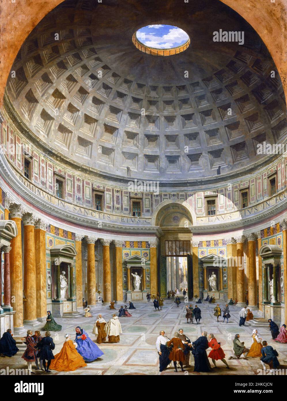 Intérieur du Panthéon, Rome par Giovanni Paolo Panini (1691-1765), huile sur toile, c.1734 Banque D'Images