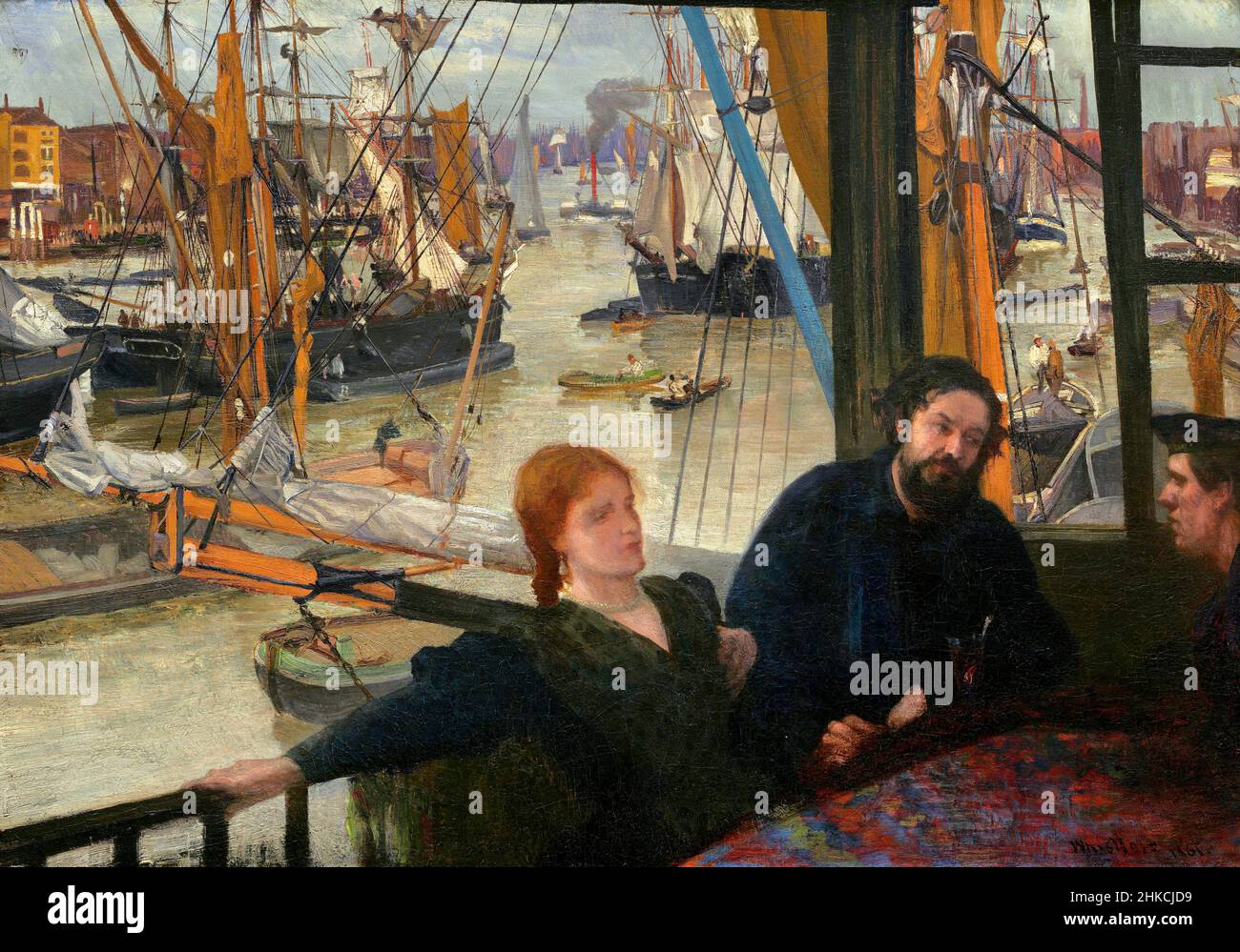 Wapping par James Abbott McNeill Whistler (1834-1903), huile sur toile, c.1860-64 Banque D'Images