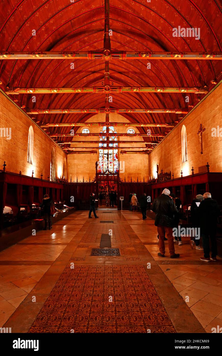 Hôtel-Dieu des Hospices civils de Beaune, la Grande salle des pauvres, Côte-d'Or, Bourgogne-France-Comte, Bourgogne, France,Europe Banque D'Images