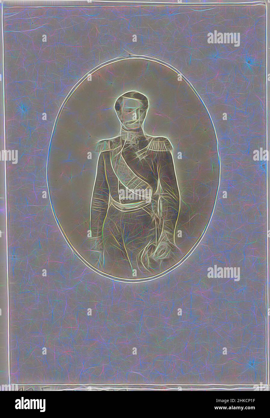 Inspiré par Portrait de Charles Alexander de Saxe-Weimar-Eisenach, pays-Bas, 1850 - 1865, papier, imprimé albumine, Hauteur 83 mm × largeur 64 mm, repensé par Artotop. L'art classique réinventé avec une touche moderne. Conception de lumière chaleureuse et gaie, de luminosité et de rayonnement de lumière. La photographie s'inspire du surréalisme et du futurisme, embrassant l'énergie dynamique de la technologie moderne, du mouvement, de la vitesse et révolutionne la culture Banque D'Images