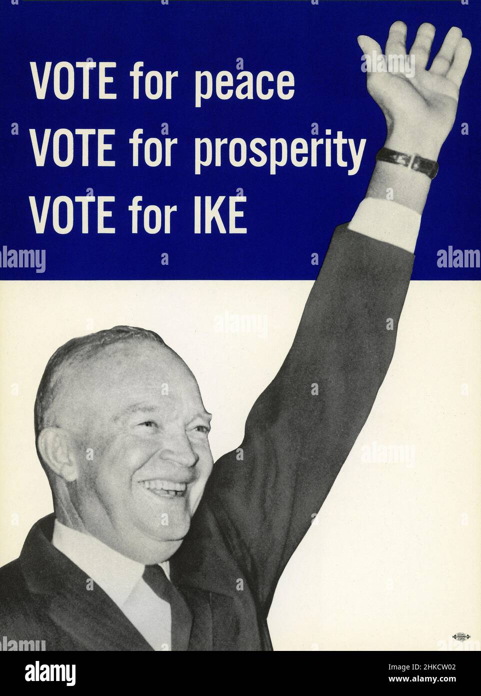 Affiche politique pour Dwight D. Eisenhower pendant la campagne électorale présidentielle américaine, artiste non identifié, 1952 Banque D'Images