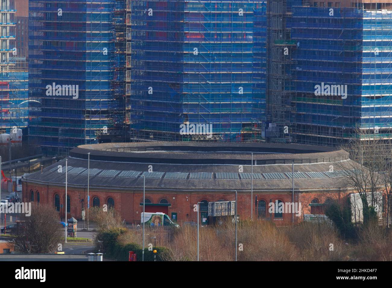 Les appartements de la jonction en construction par Galiford tentent sur l'ancien site du pont Monk dans le centre-ville de Leeds. Banque D'Images
