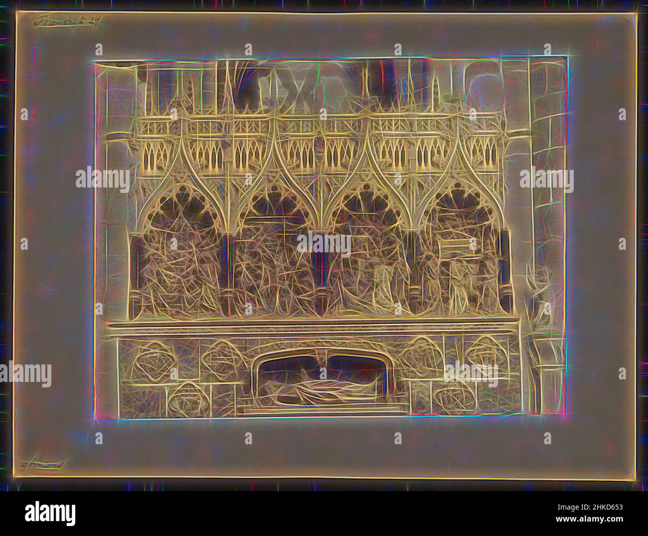 Inspiré par la tombe d'un évêque de notre-Dame d'Amiens, notre-Dame d'Amiens, 1850 - 1900, imprimé albumine, hauteur 259 mm × largeur 345 mm, réimaginé par Artotop. L'art classique réinventé avec une touche moderne. Conception de lumière chaleureuse et gaie, de luminosité et de rayonnement de lumière. La photographie s'inspire du surréalisme et du futurisme, embrassant l'énergie dynamique de la technologie moderne, du mouvement, de la vitesse et révolutionne la culture Banque D'Images