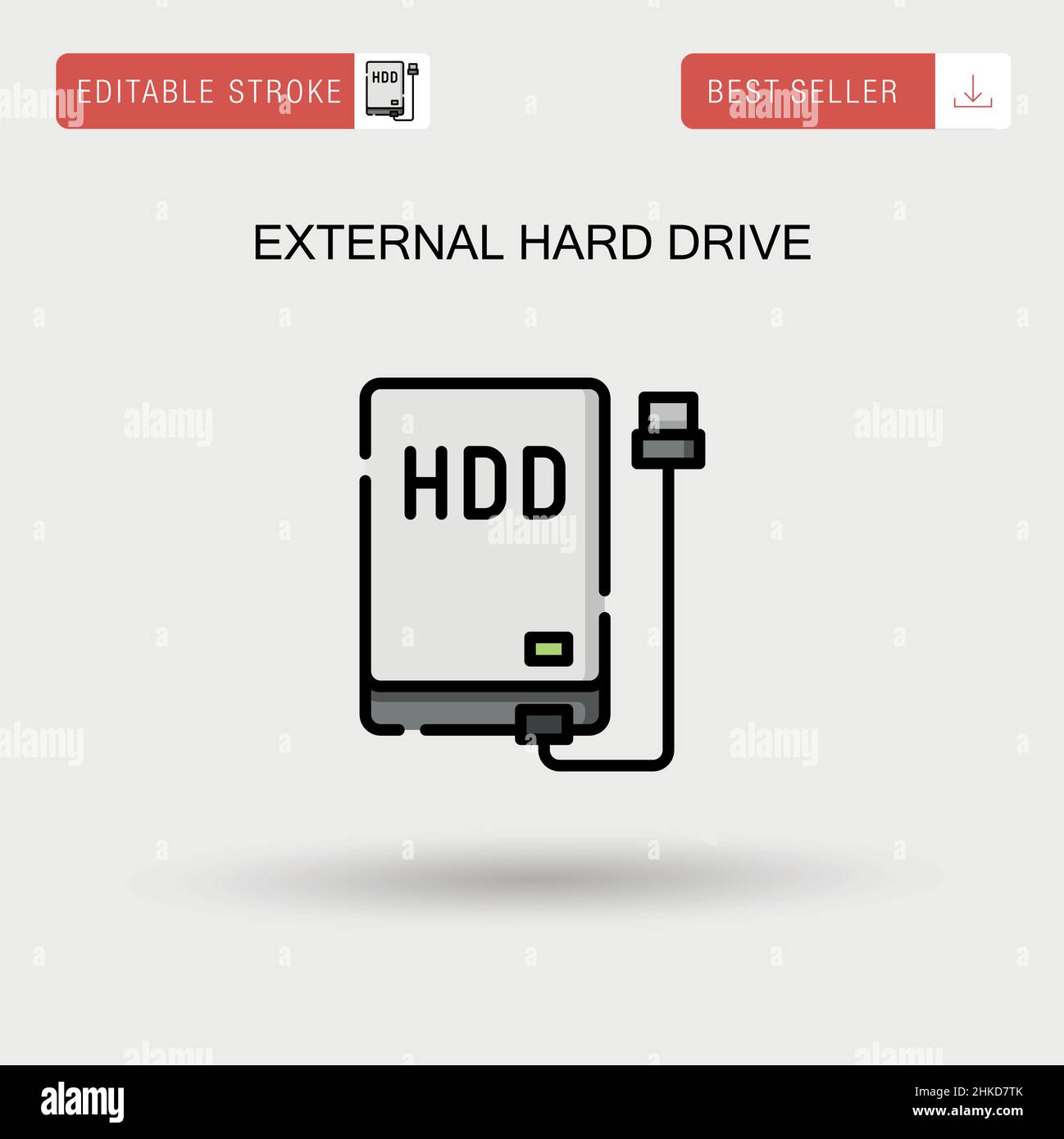 Icône de vecteur simple du disque dur externe. Illustration de Vecteur