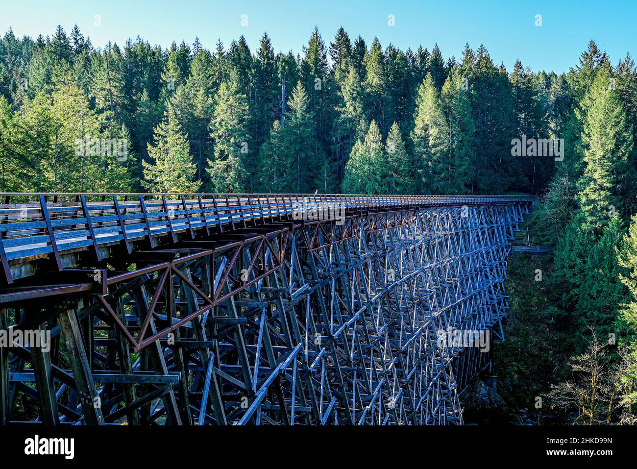 Pont Kinsol Trestle, vallée Cowichan, Colombie-Britannique, Canada Banque D'Images
