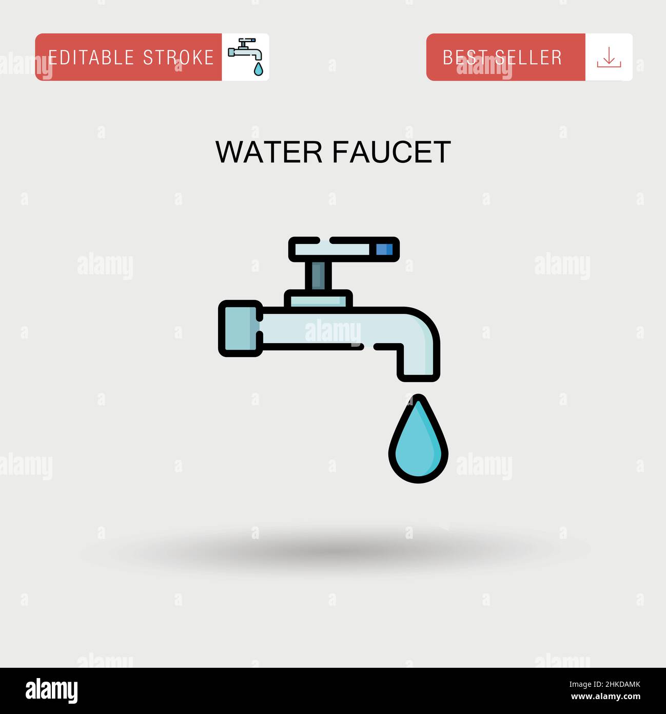 Icône de vecteur simple de robinet d'eau. Illustration de Vecteur
