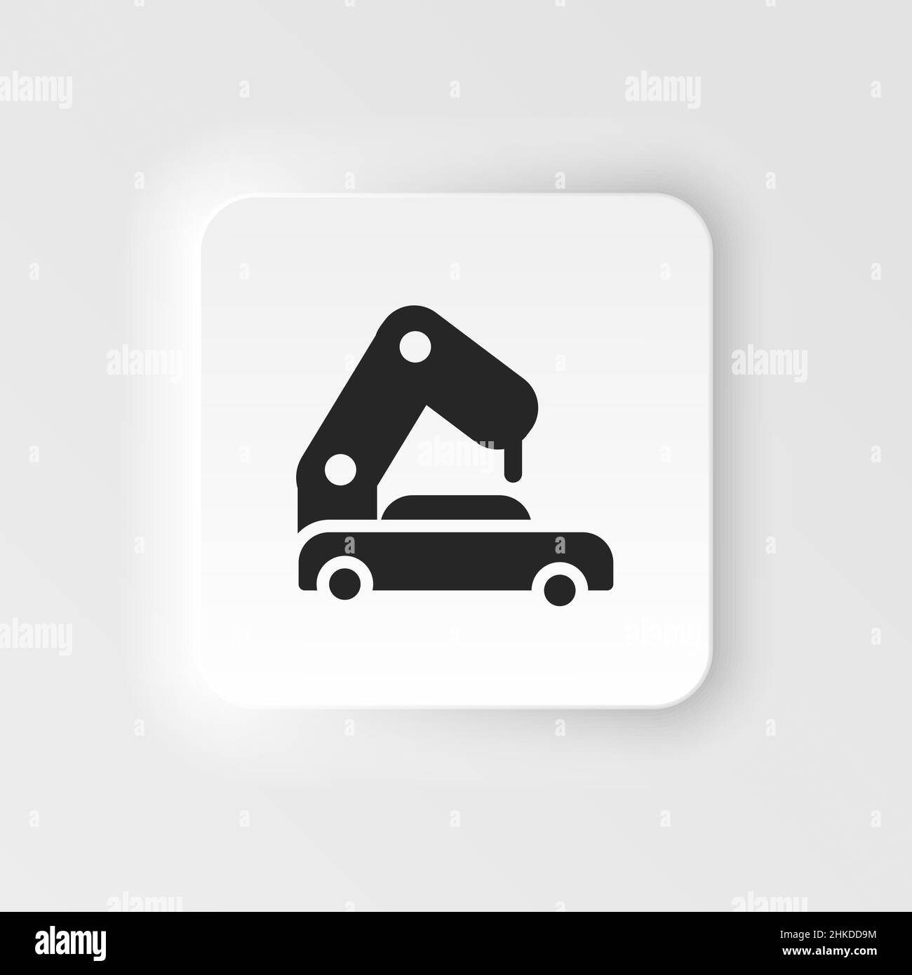 Production de masse, icône de vecteur de type neuporphique de voiture. Illustration d'élément simple à partir du concept d'interface utilisateur. Production de masse, icône de vecteur de type neuporphique de voiture Illustration de Vecteur