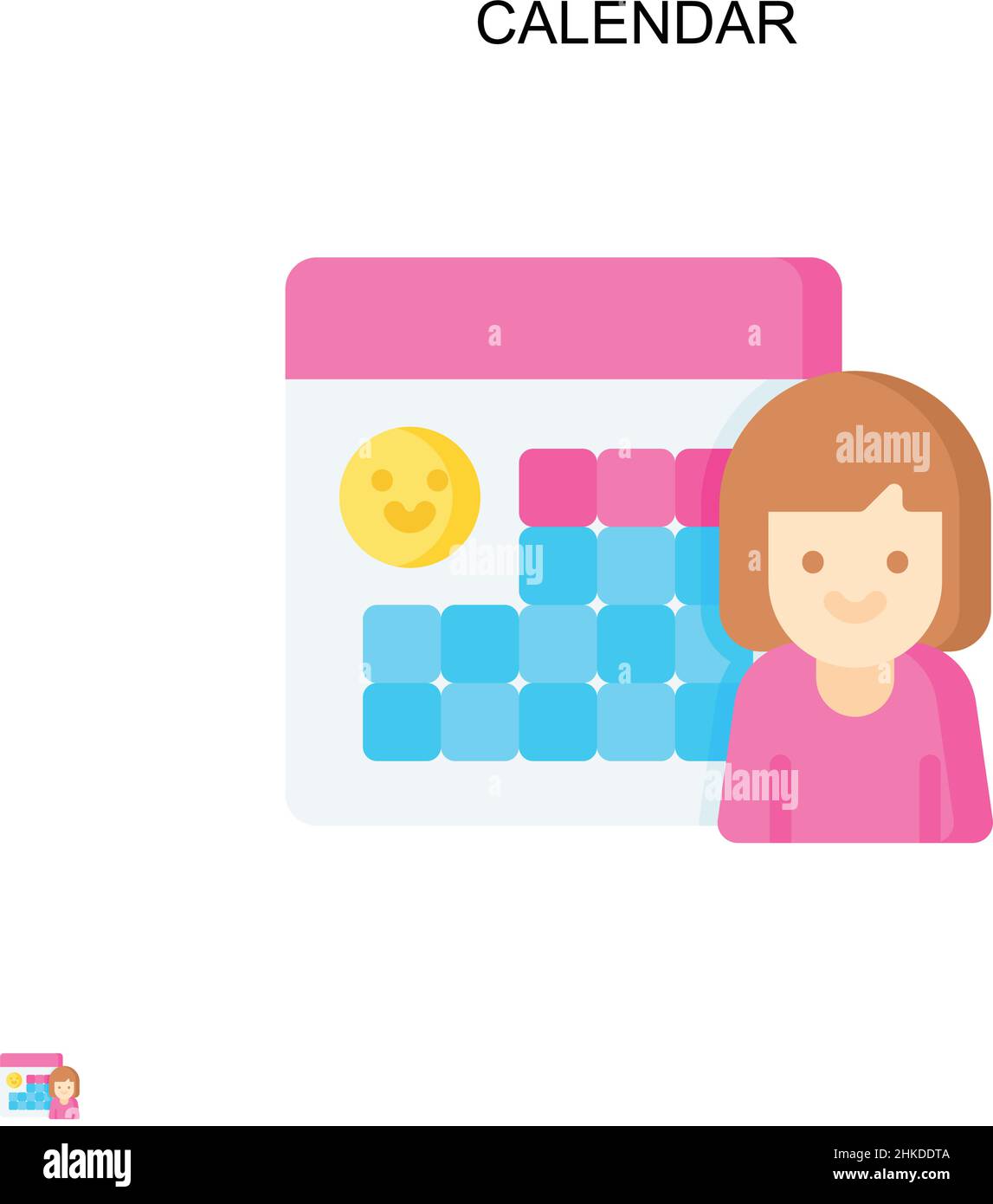 Icône de vecteur simple de calendrier.Modèle de conception de symbole d'illustration pour élément d'interface utilisateur Web mobile. Illustration de Vecteur